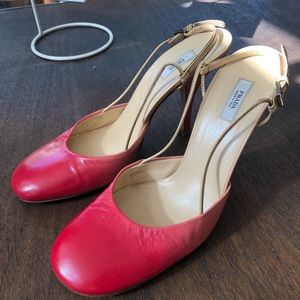 Prada pink gradient slingback heels